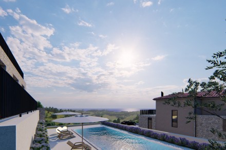 Projekt - Villen mit herrlichem Blick auf Olivenhaine und das Meer